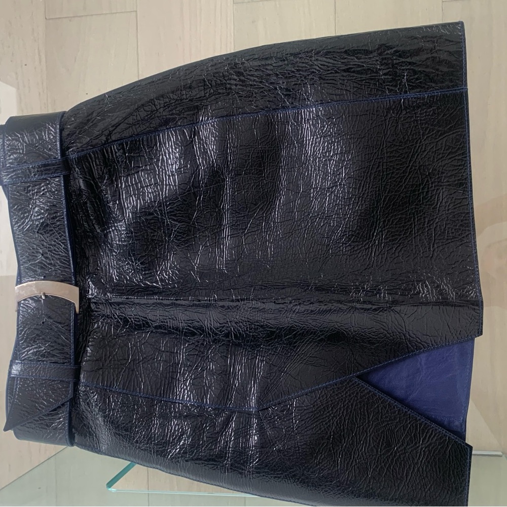 Mugler patent leather skirt